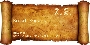 Knipl Rupert névjegykártya
